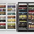Commercial Beverage Display Refrigerator with Various Canned Bottled Drinks Organized Storage