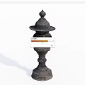 Vintage Outdoor Light With Intricate Carvings And Decorative Metal Pedestal