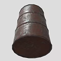 Industrial Rusty Metal Barrel Designed For Heavy Duty Storage Purposes