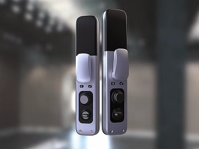 Modern Smart Door Handles With Stylish Design And Keypad Features For Home Security 3d model