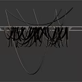 Abstract Curved Metal Sculptural Structure With Intertwined Strips And Sleek Finish