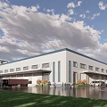 Modern Office Building For Telecom And Fire Center With Symmetrical Architecture And Reflective Waterfront