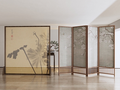 New Chinese Style Screen Partition 3d model