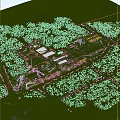Large Scale Modern Industrial Factory Complex With Multiple Buildings And Greenery 3d model