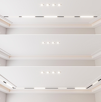 Modern Ceiling Main Light Ceiling Double Eyelid Ceiling Magnetic Light 3d model