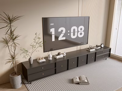 Modern Black TV Cabinet Sideboard Balcony Cabinet Storage Cabinet Entrance Cabinet 3d model