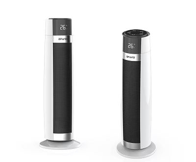 Two BEVICO Tower Heaters With Digital Temperature Display And Modern Design Features 3d model