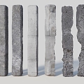 Modern Columns Concrete Columns Cement Columns Damaged Cement Columns Damaged Columns 3d model