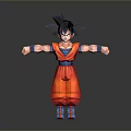 Anime Character 3D Model With Red Outfit Black Spiky Hair And Open Arms