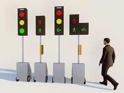 Mobile Traffic Light Temporary Traffic Light 3d model Mobile Traffic Light Temporary Traffic Light 3d model