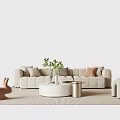 Modern sofa coffee table combination 3d model