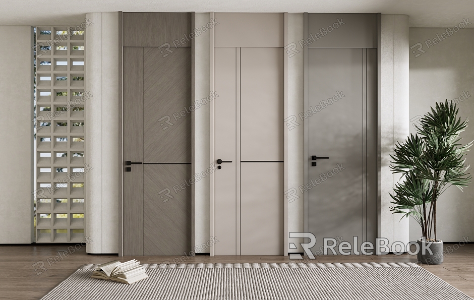 Modern swing door single door bedroom door model