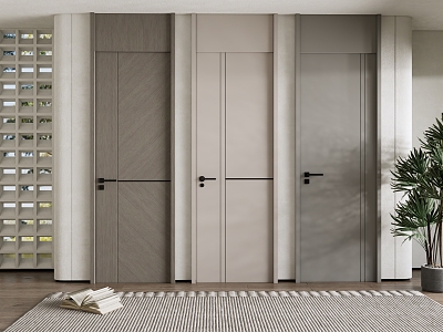 Modern swing door single door bedroom door model