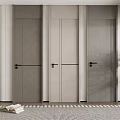 Modern Interior Hinged Doors With Neutral Tones And Sleek Frame Design 3d model