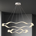 Modern Chandelier Light Luxury Minimalist Cream Style 3d model