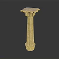 Classical Architectural Column With Fluted Shaft Ornate Capital And Decorative Base