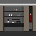 Elegant Modern Wine Cabinet Interior Design With LED Lighting Shelves And Decorative Accents