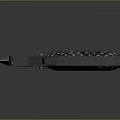 Curved Blade Knife With Black Textured Handle Red Accent And Sharp Edge