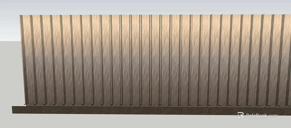 Modern Light Colored Feature Wall With Vertical Wooden Slats And Textured Surface 3d model 