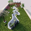Stunning Water Fountain in Garden with Flowing Water Lawn Stones and Lighting