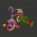Red Children's Tricycle With Classic Design Three Wheels Handlebars And Pedals For Kids