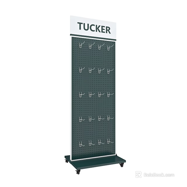 TUCKER Mobile Vertical Display Rack With Pegboard Design For Storage And Organization 3d model