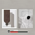 Abstract Wall Art With Geometric Shapes And Neutral Tones For Modern Decor 3d model
