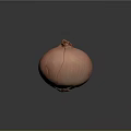 Fresh Pink Onion With Cracked Skin On Dark Background Close Up View