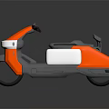 Stylish Modern Orange And White Motorcycle With Streamlined Body And Gray Accents
