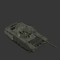 Modern Military Main Battle Tank With Turret Main Gun Tracks And Armor Plating