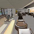 Modern Hotel Lobby Interior With Comfortable Seating Decorative Sculptures And Natural Light