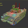 Modern Military Armored Vehicle With Turret Antenna And Sensor System Design