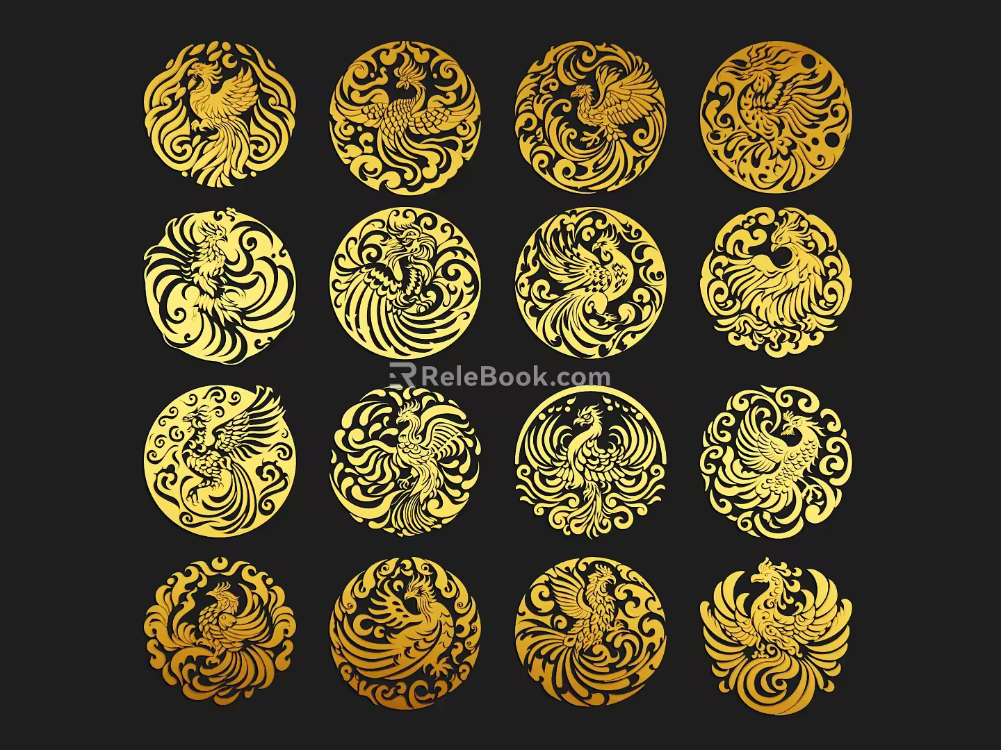 Phoenix National Tide Phoenix Elements Classical Phoenix Undead Bird King of Birds Firebird Color Phoenix Yu Pei Phoenix Tattoo Phoenix Decoration 3d model