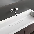 Modern Bathroom Vanity With Backlit Mirror Wooden Cabinet And White Countertop