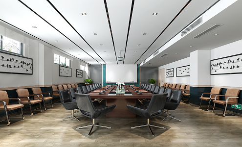 Modern Meeting Room Meeting Table and Chair 3d model