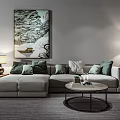 Modern sofa coffee table combination 3d model