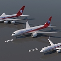 Various aircraft types of Sichuan Airlines 3d model