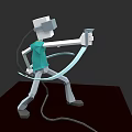 Man Using VR Headset With Controller in Virtual Reality Experience
