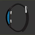 Stylish Fitbit Smartwatch Fashion Accessory With Black Strap And Blue Accents Design