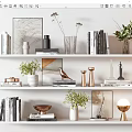 Modern Ornaments Combination Bookshelf Ornaments 3d model