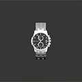 Stylish Modern Wrist Watch With Silver Metal Chain Strap And Black Dial