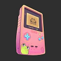 Pink Game Color Handheld Electric Toy Console Featuring Frog Design And Screen
