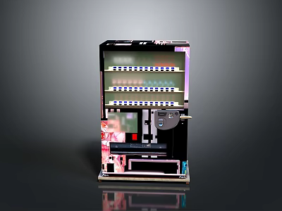 Modern Colorful Vending Machine With Multiple Shelves Display Screen And Control Panel 3d model