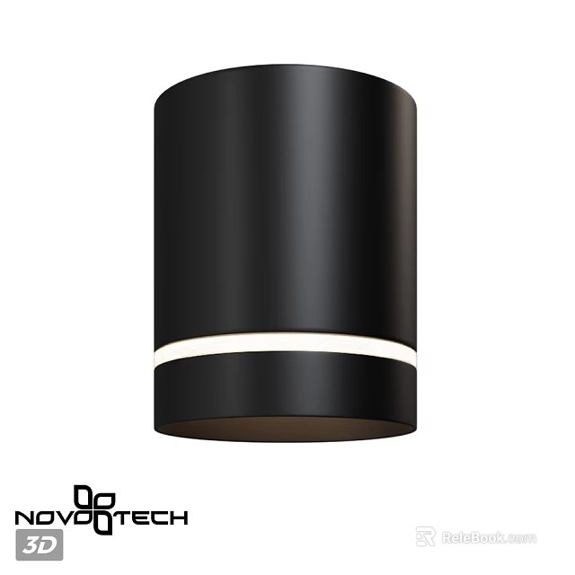 Modern Black Ceiling Light with White Strip Design for Home Interiors 3d model 