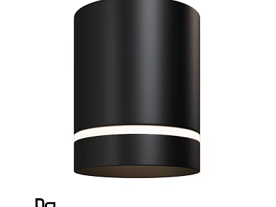 Modern Black Ceiling Light with White Strip Design for Home Interiors 3d model