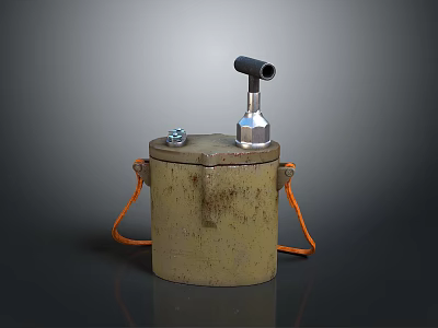 Computer Power Supply Device With Metal Casing And Orange Cable Design 3d model