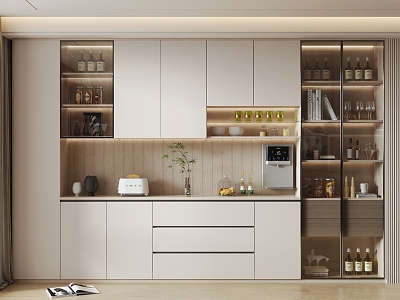 Modern household wine cabinet 3d model