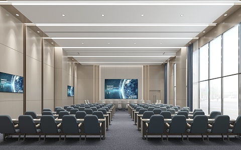 Large conference room of modern lecture hall 3d model