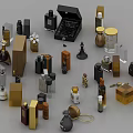 Luxury Perfume Cosmetics Collection with Various Fragrance Bottles and Packaging