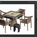 Modern Mahjong Table and Chair Mahjong Table and Chair Combination Mahjong Machine 3d model